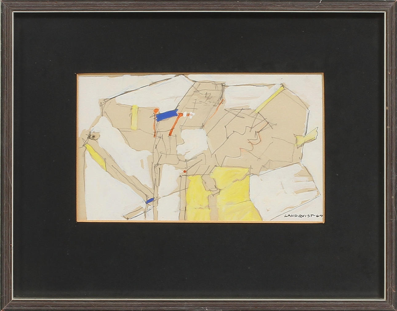 LENNART LANDQVIST. Gouache samt blyerts på papper, signerad 64.