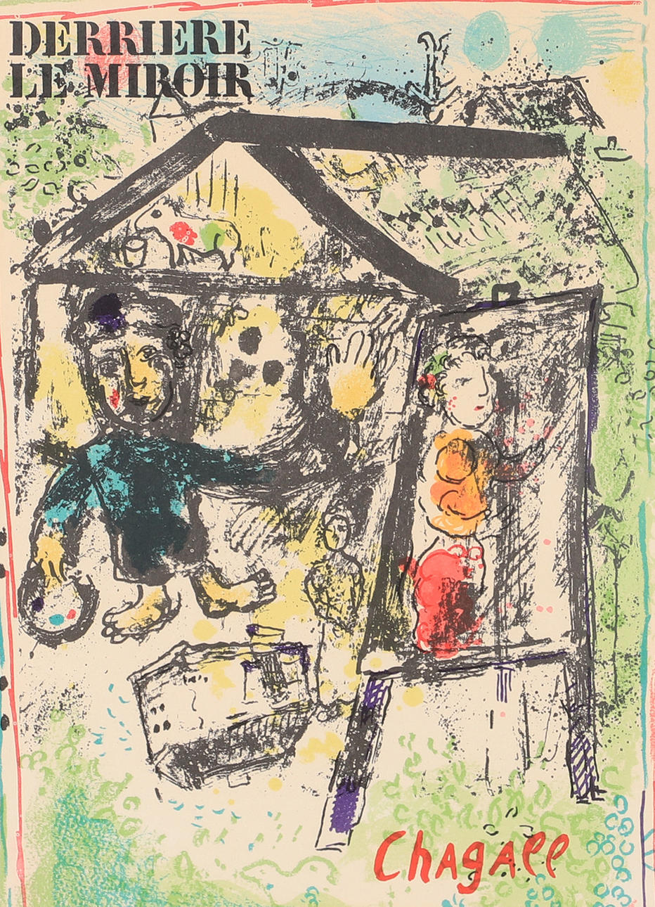 MARC CHAGALL. Komposition, indrammet tryk.