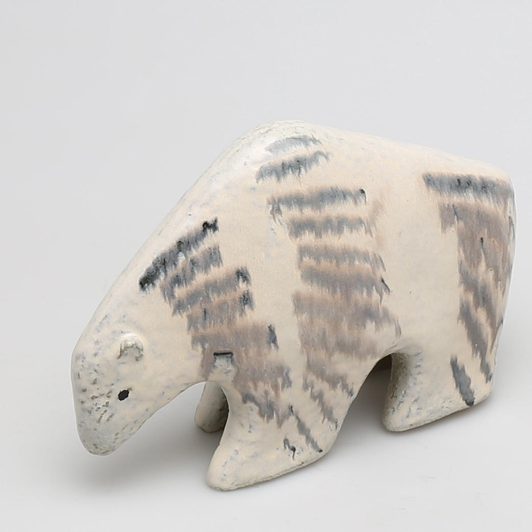 LISA LARSON. Figurin i stengods, "Isbjörn", Gustavsberg, 1957, ur serien "Stora Zoo".