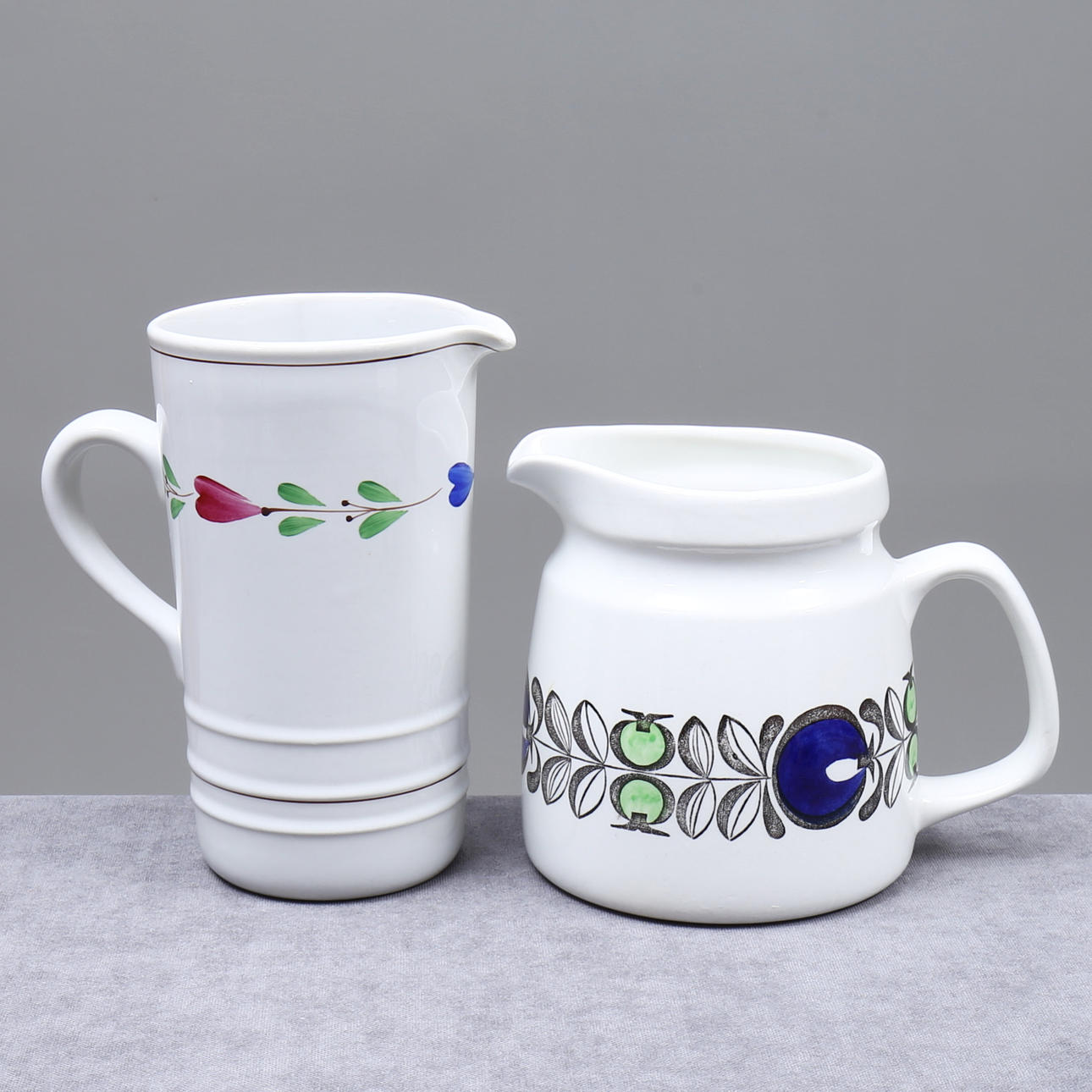 JUGS, 3 pcs, porcelain, 
