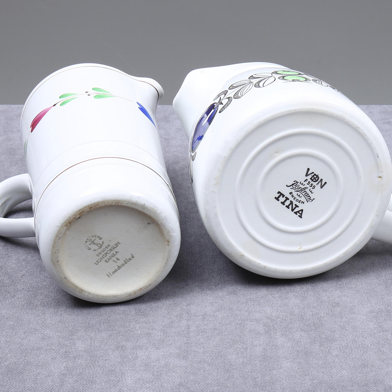 JUGS, 3 pcs, porcelain, 