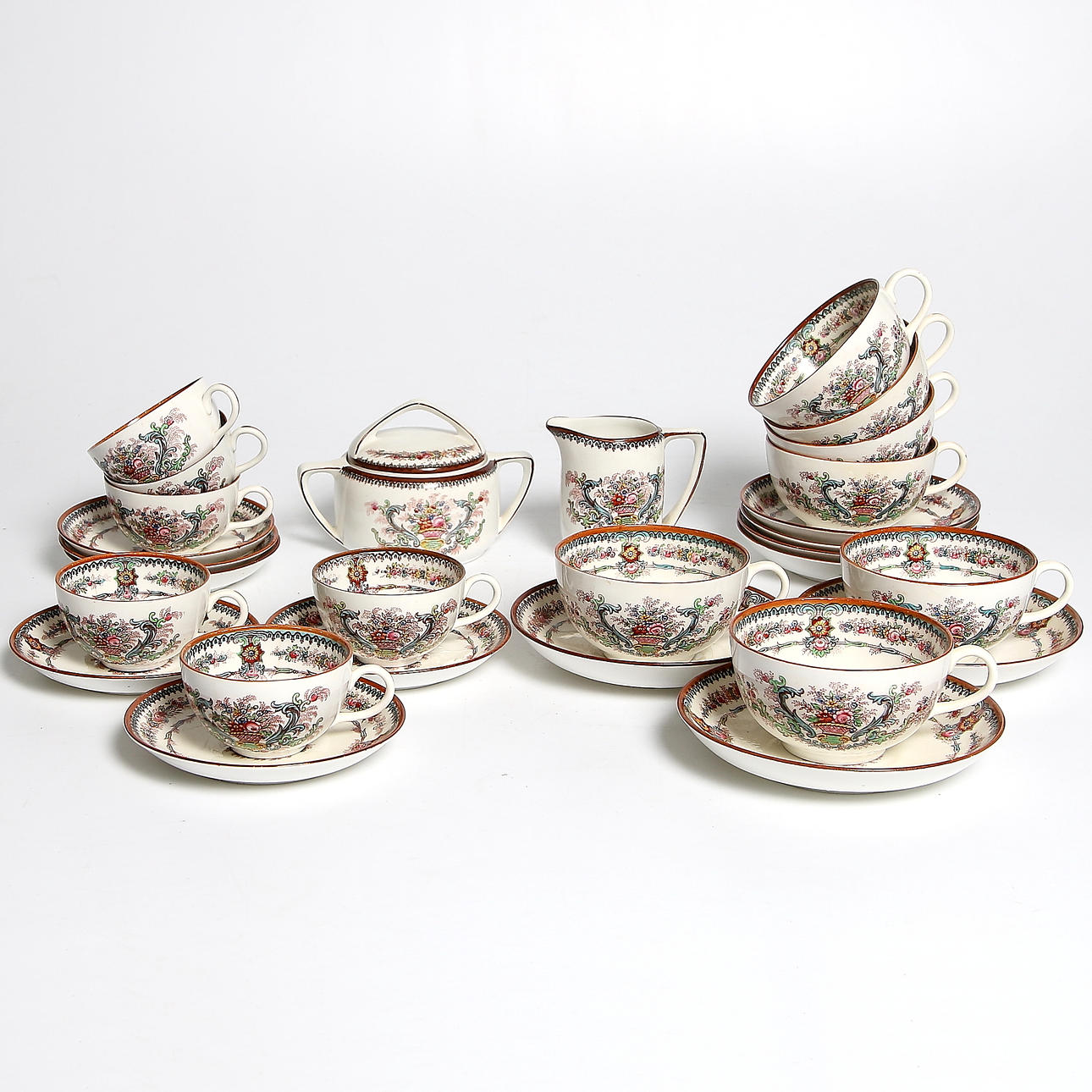 TE/KAFFESERVIS, 28 delar, "Messina", Rörstrand. Sekelskiftet 1900.