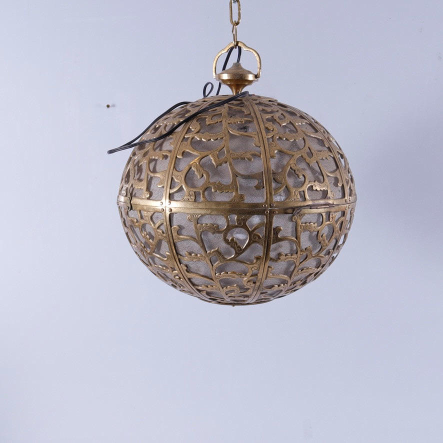 TAKLAMPA, mässing, 1900-tal.