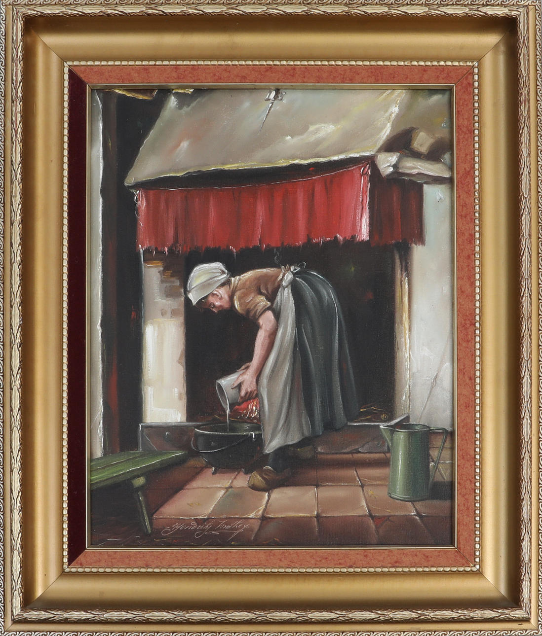 HENDRIK MATHEY. OIL ON CANVAS, SIGNED.