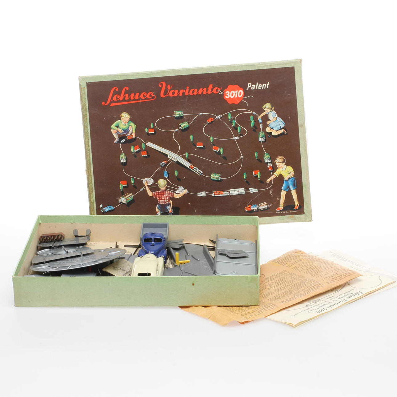 SCHUCO varianto sats 3010 med 3041 Limo och 3042 Lasto. Originalkartong. U.S. Zone.