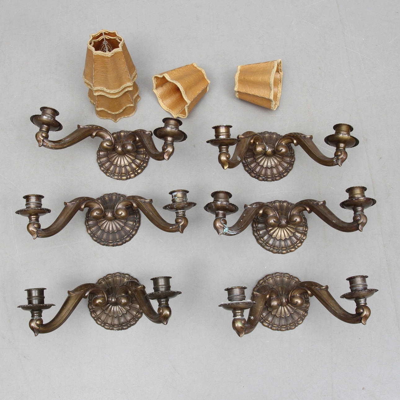 VÄGGLAMPETTER, 6 st, 1900-talets första hälft.