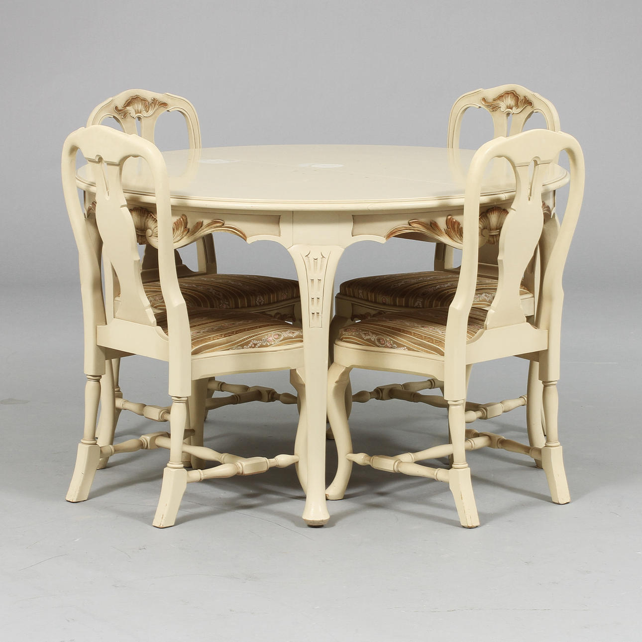 MATSALSMÖBEL, 7 delar, rokoko stil, 1900-tal.