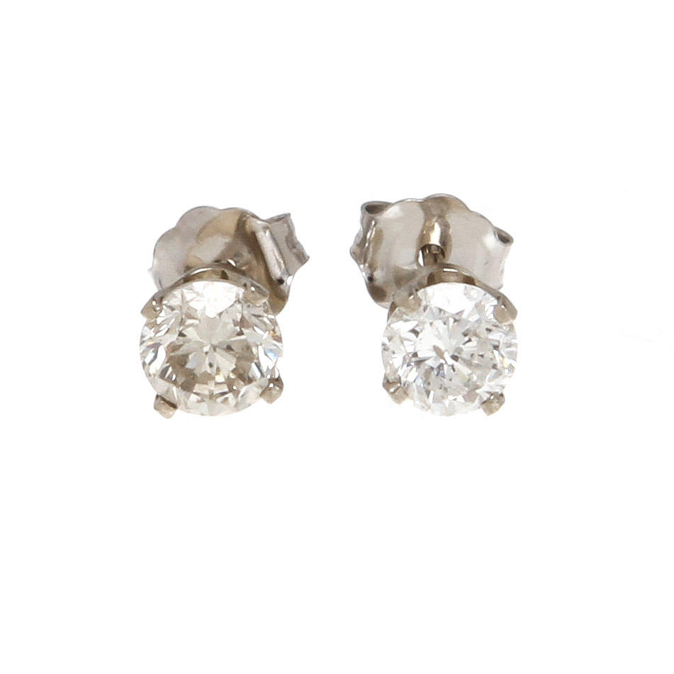 ÖRHÄNGEN, 1 par, 14K vitguld med diamanter, totalt ca 0,65ct. Vikt 0,7 g.