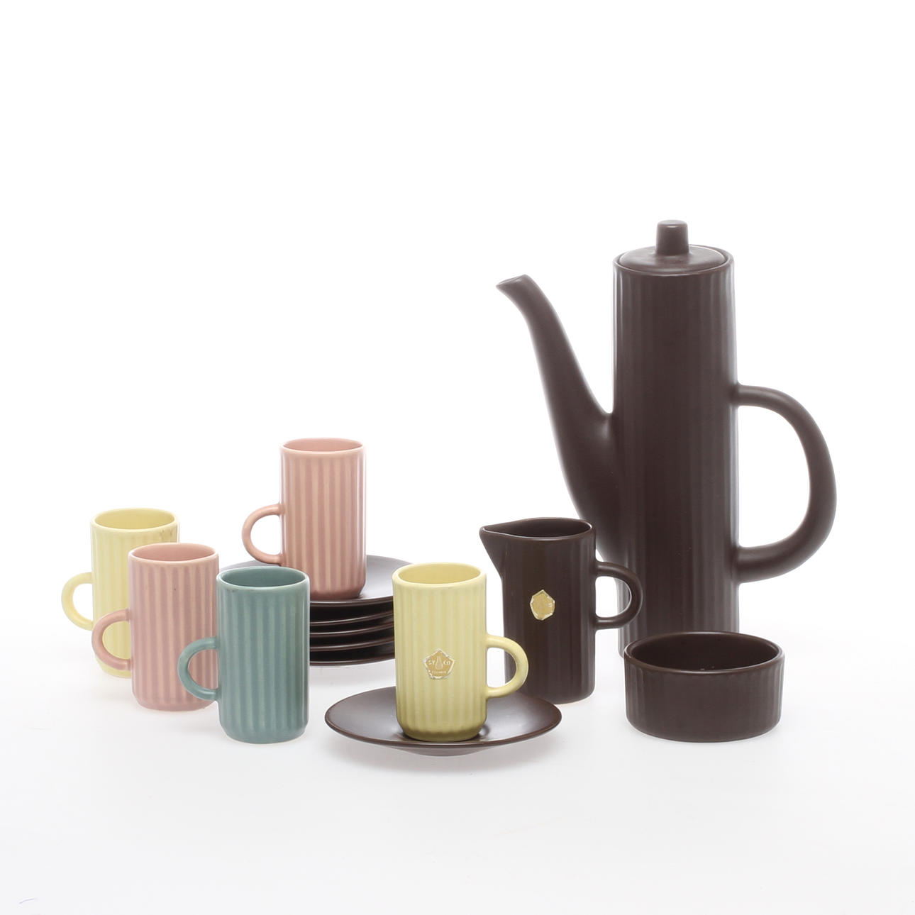 MOCCASERVIS, 8 delar, Syco Keramik, 1900-talets mitt.