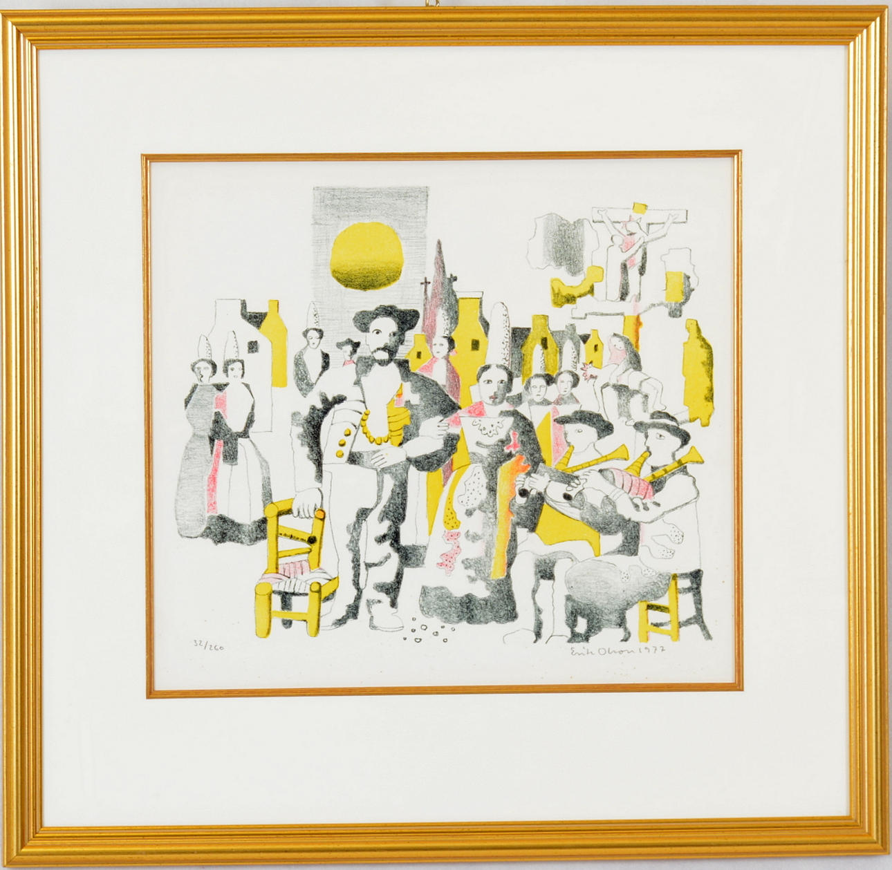 ERIK OLSON. Färglitografi.