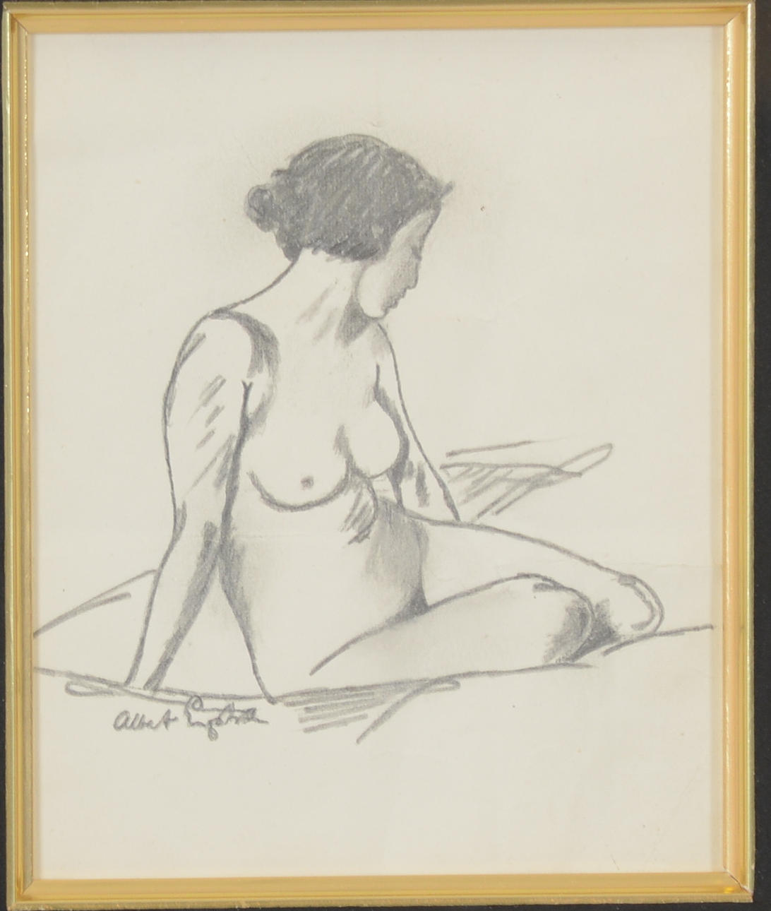 ALBERT ENGSTRÖM. Blyertsteckning.