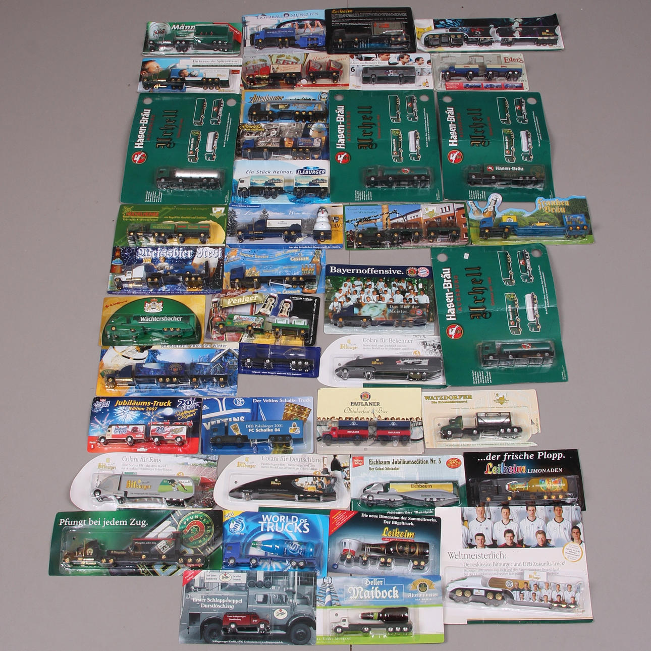 LASTBILAR, 41 st. Lastbilar med reklam, i orginalkartonger, 1900-tal.