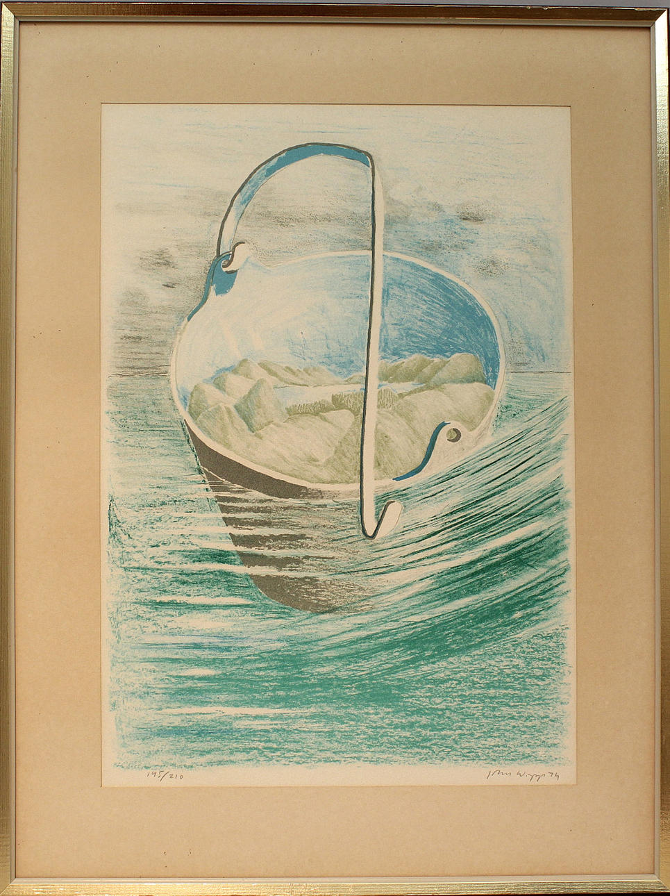 JOHN WIPP. Komposition. Färglitografi. Signerad och daterad -74. 145/210.