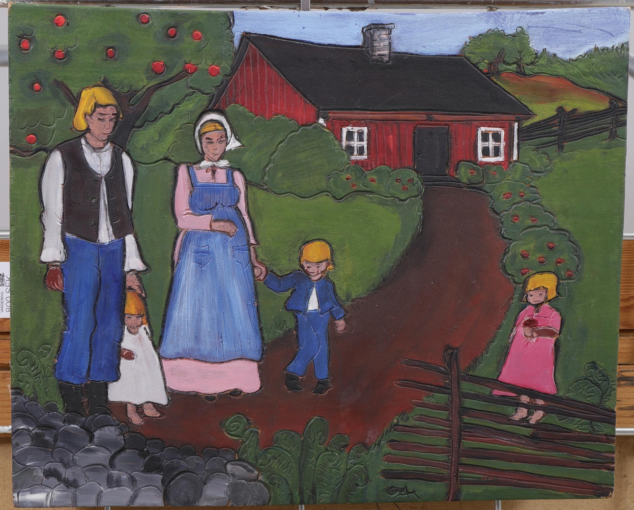 WANDTELLER, Holz geschnitzt, signiert JAX.