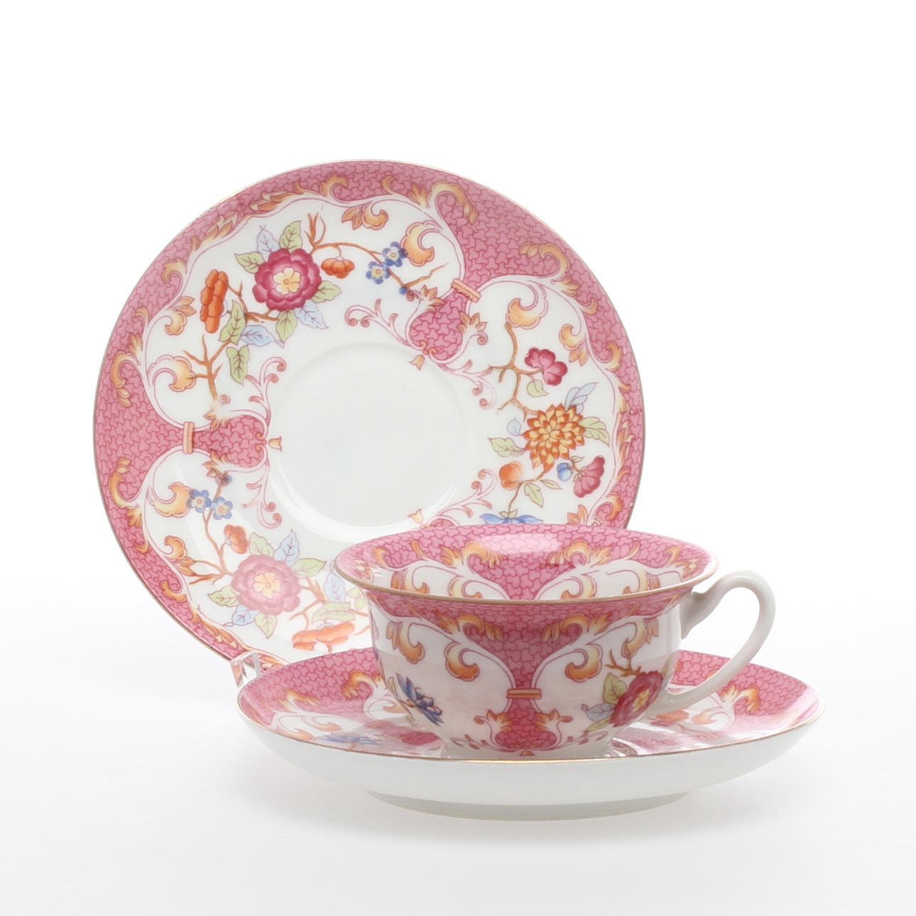 KAFFEKOPPAR med FAT, 8 st, porslin, Tjeckoslovakien, 1900-talets första hälft.