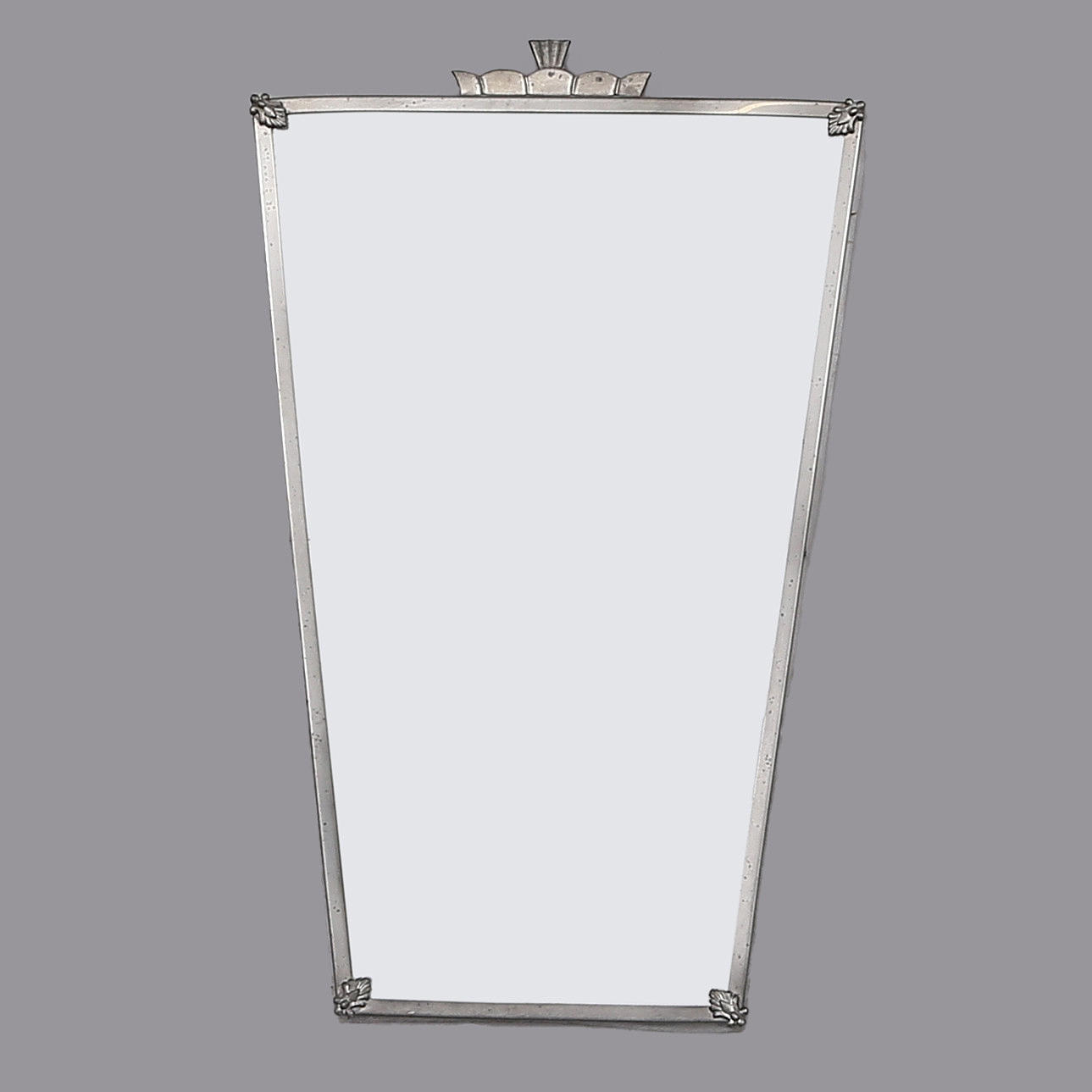 MIRROR, pewter, 1940s.