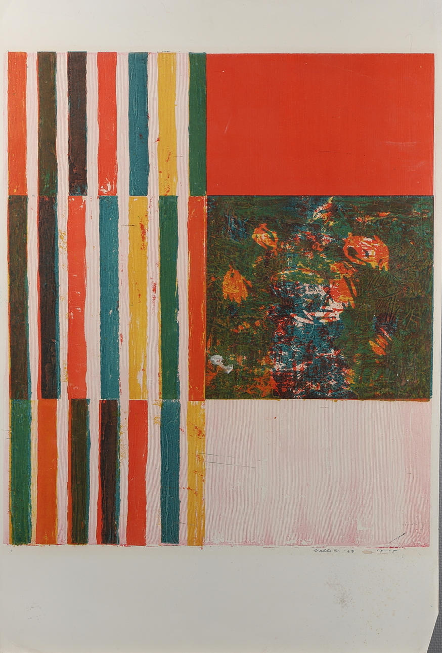 NALLE WERNER. Färglitografi, signerad, daterad och numrerad Nalle W. -69. 13 - 15.