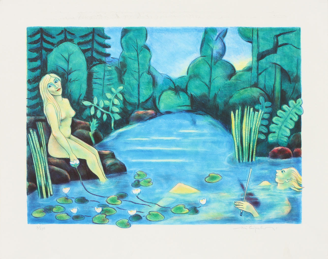 JUSSI TAIPALEENMÄKI. Färglitografi. Signerad och numrerad 124/290.