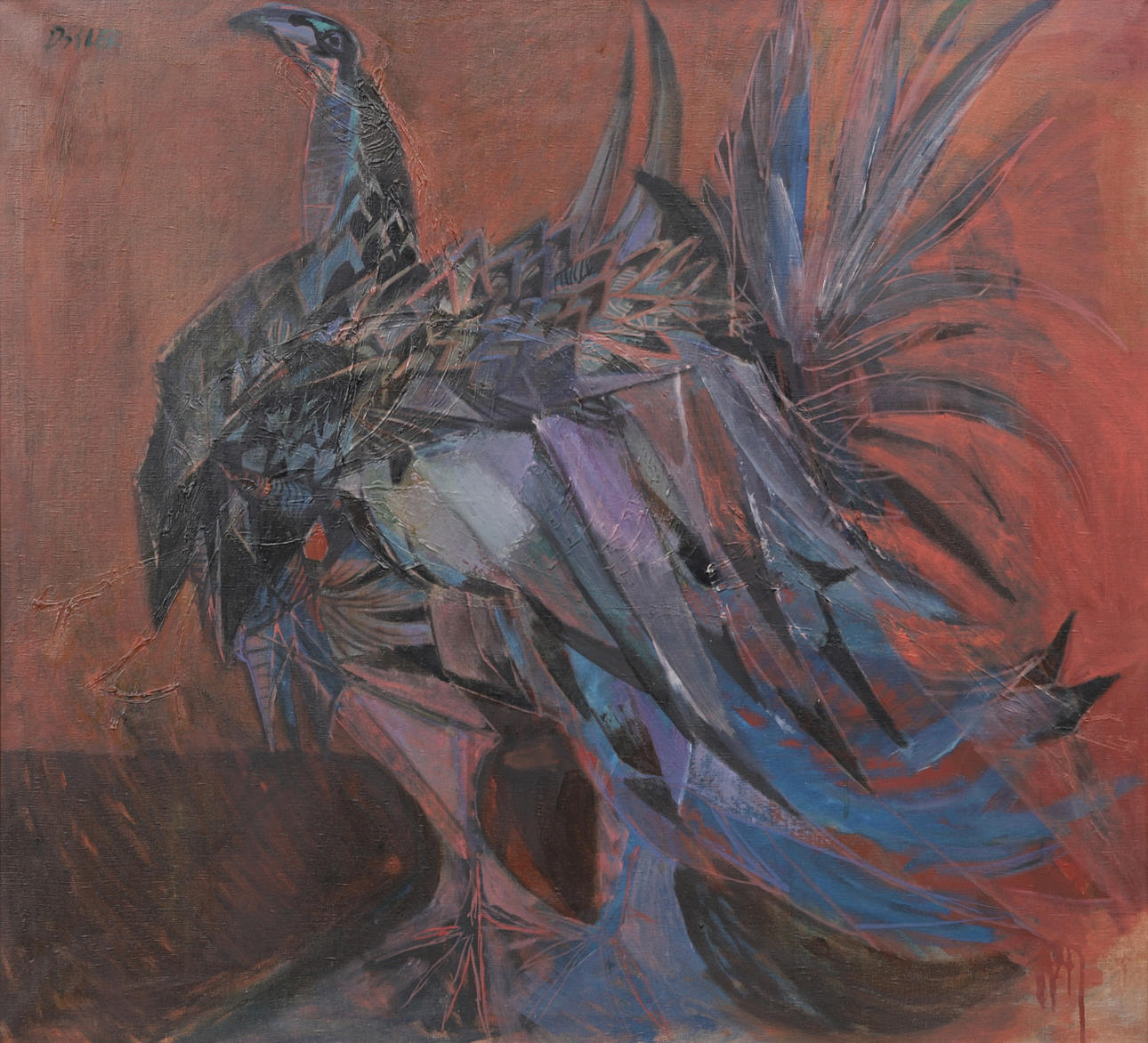 BENGT OSSLER. "MÖRK TUPP", signerad.