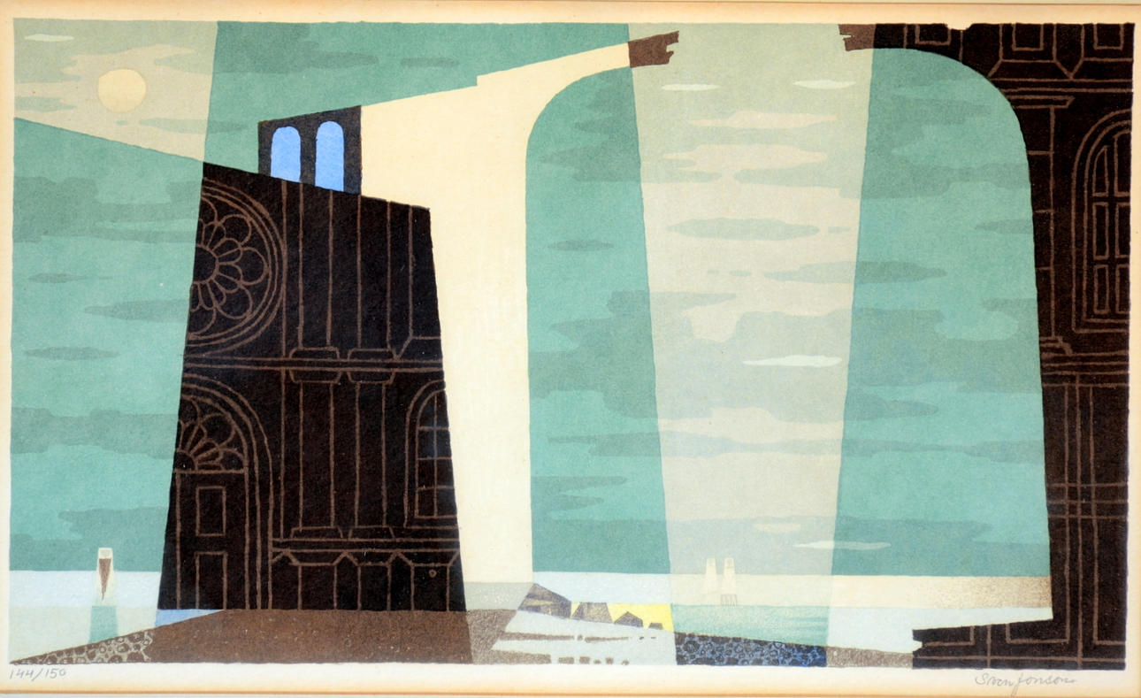 SVEN JONSON. Färglitografi.