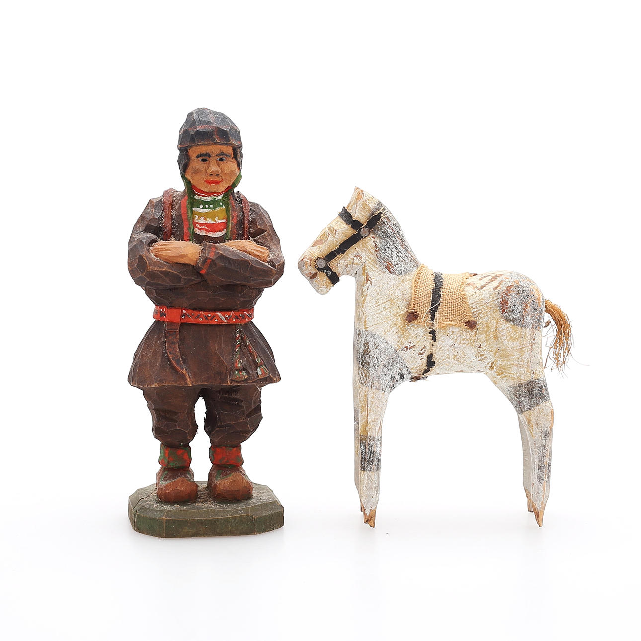 SCULPTURES, a pair, carved wood.