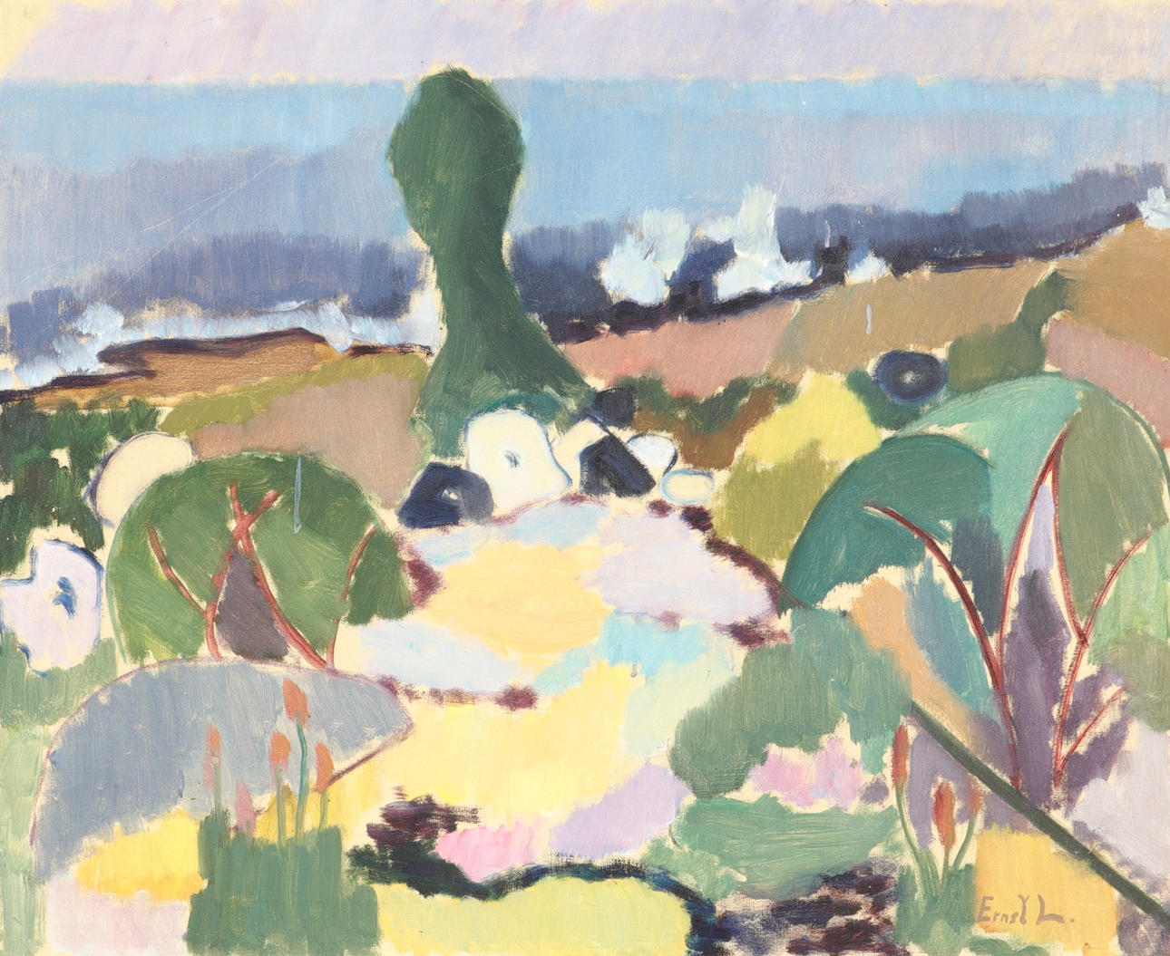 ERNST LARSSON. oil on canvas.