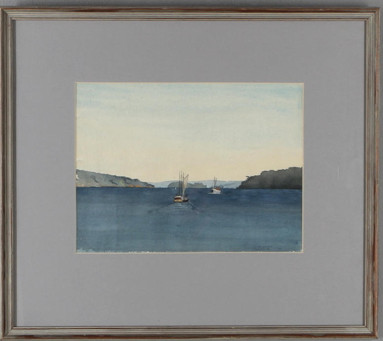 TORBJÖRN ZETTERHOLM. Lindalssundet, akvarell, signerad.