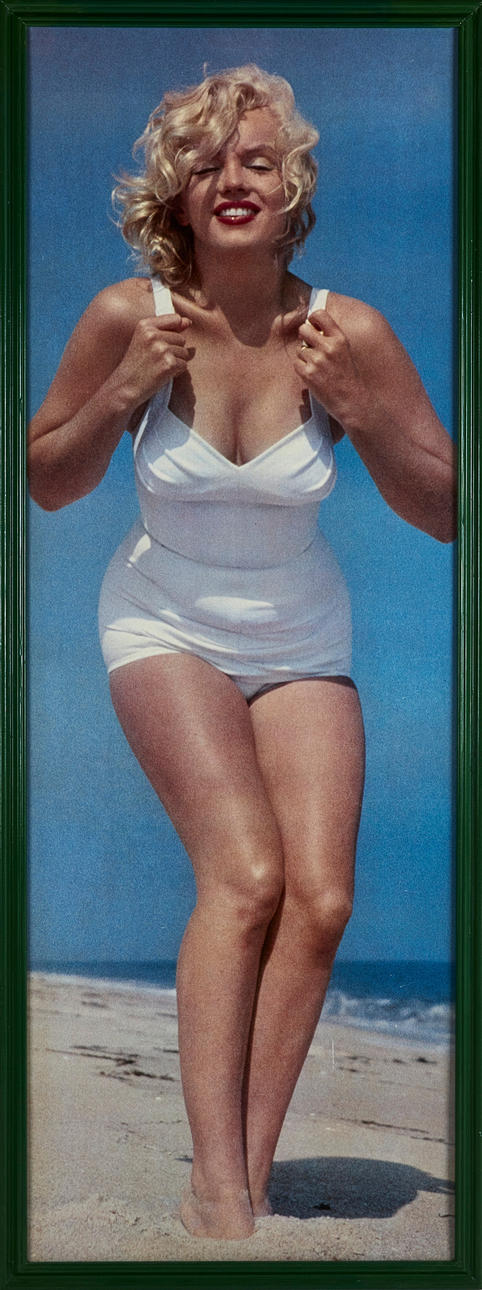 POSTER, depicting Marilyn Monroe, offset print raised on Board.