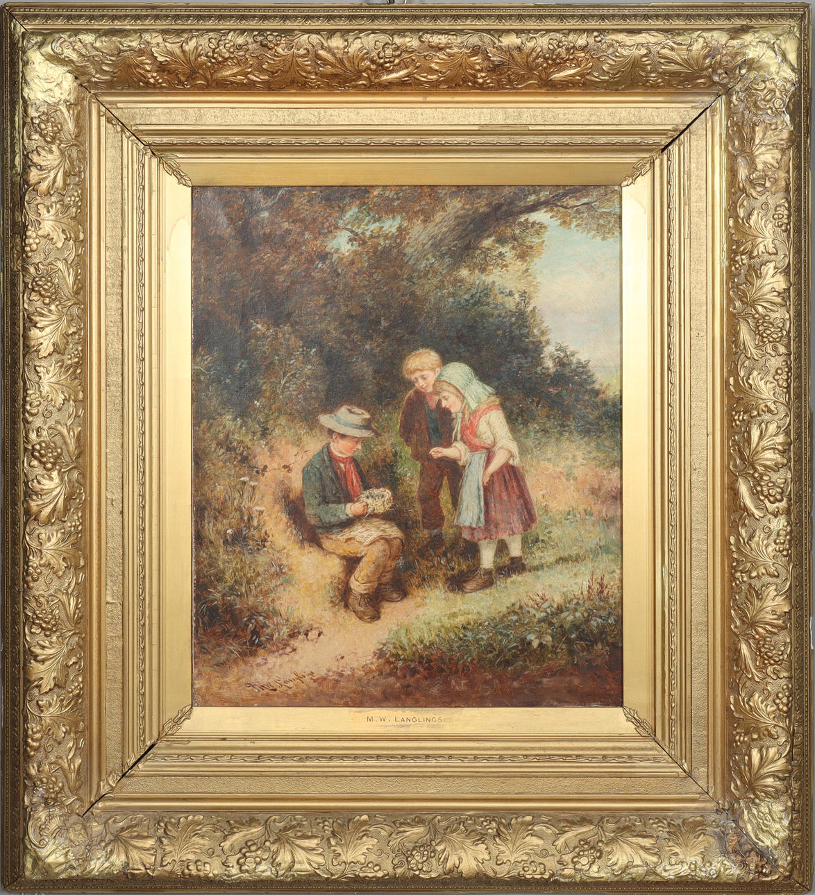 OIDENTIFIERAD KONSTNÄR. OIL ON CANVAS signed MW Langlings.