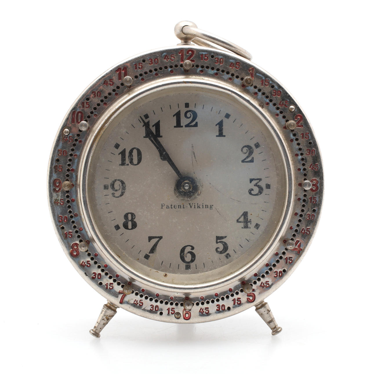 ALARM CLOCK / TABLE CLOCK, metal, Patent Viking, 1900s.