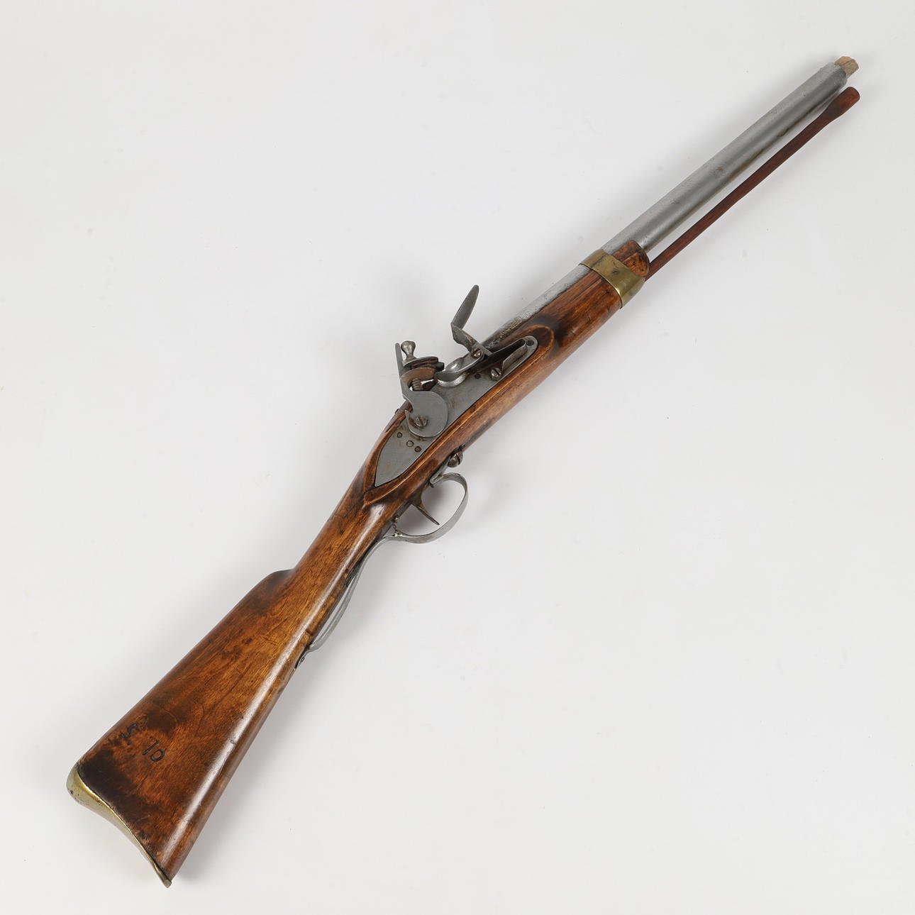 RIFLE FLINT LOCK, siglo XVIII, MARCADO CB.