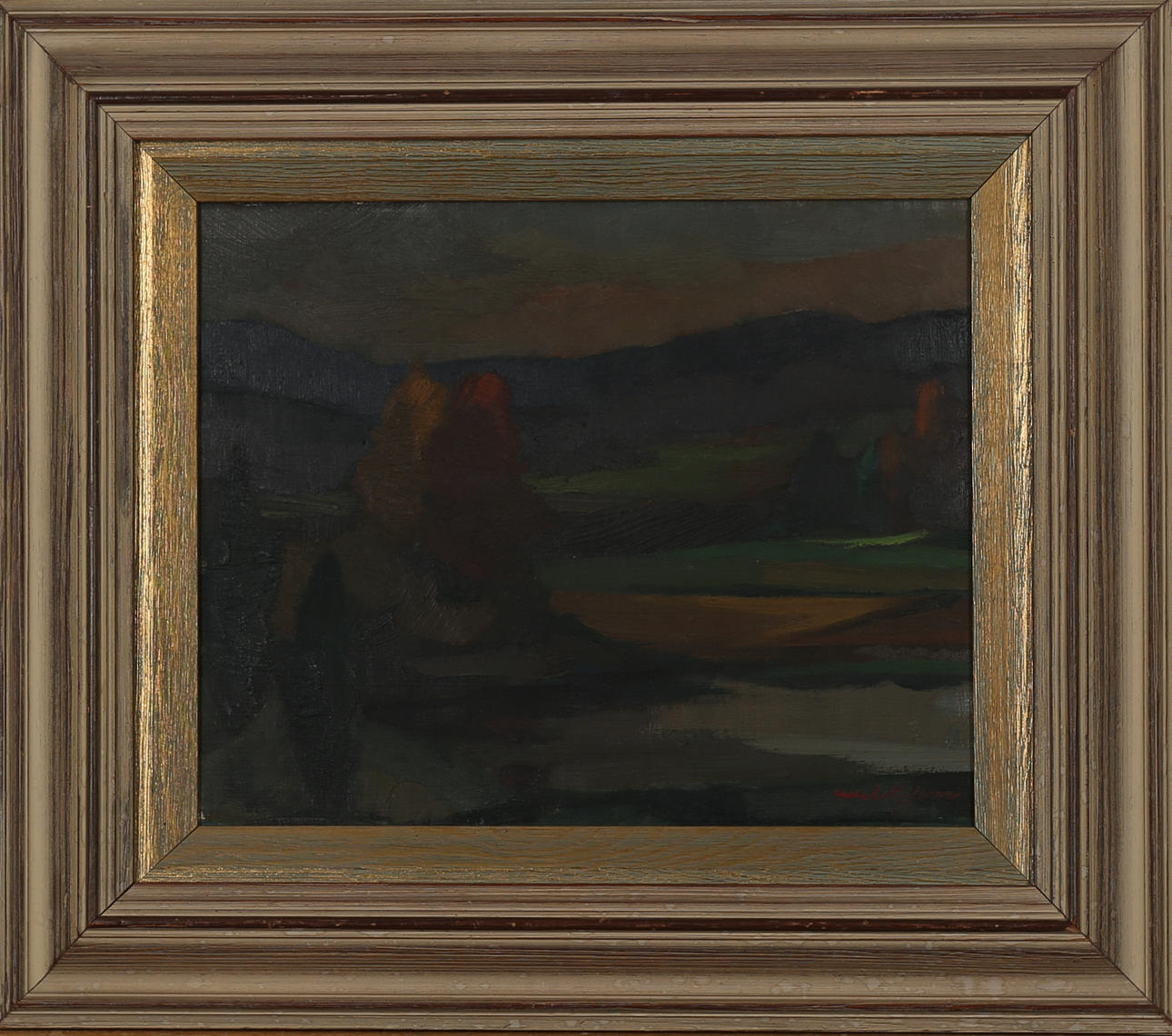 AXEL OLSSON. "Kaffatorp", olja på duk, signerad.