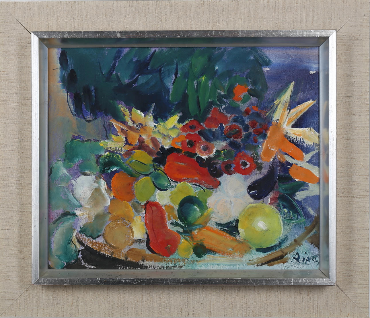 HANS RIPA. Stilleben med frukt, olja på duk, signerad Ripa.