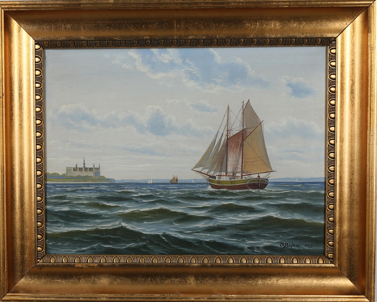 OIDENTIFIERAD KONSTNÄR. Till havs, olja på duk, signerad och daterad C Balken 1925.