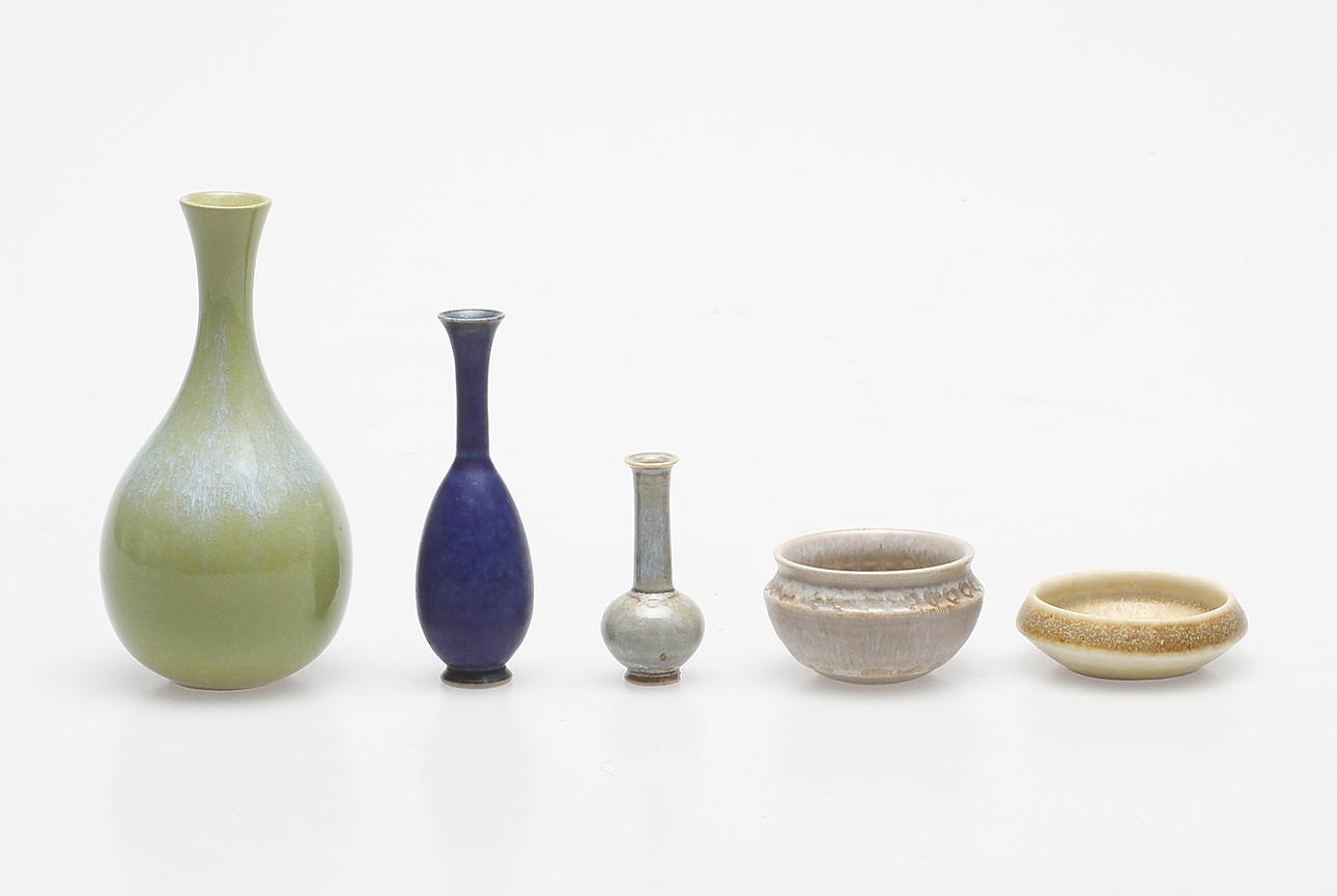 MINIATYRER, 5 st, stengods, Rörstrand, Alingsås och Höganäs.