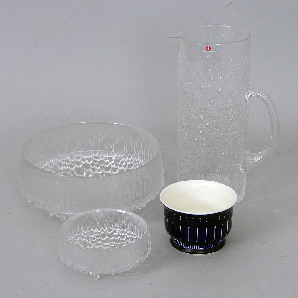 BRINGARE SAMT SKÅLAR, Iittala/Arabia.