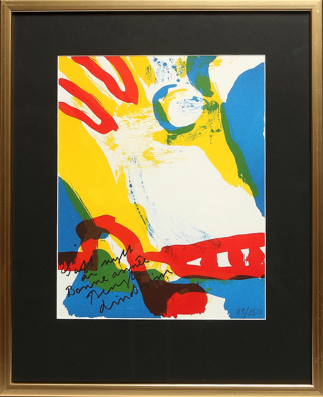 BENGT LINDSTRÖM. Litografi, signatur och dedikation "Gott nytt år, Bonne année" i plåten. 19/2000-tal.