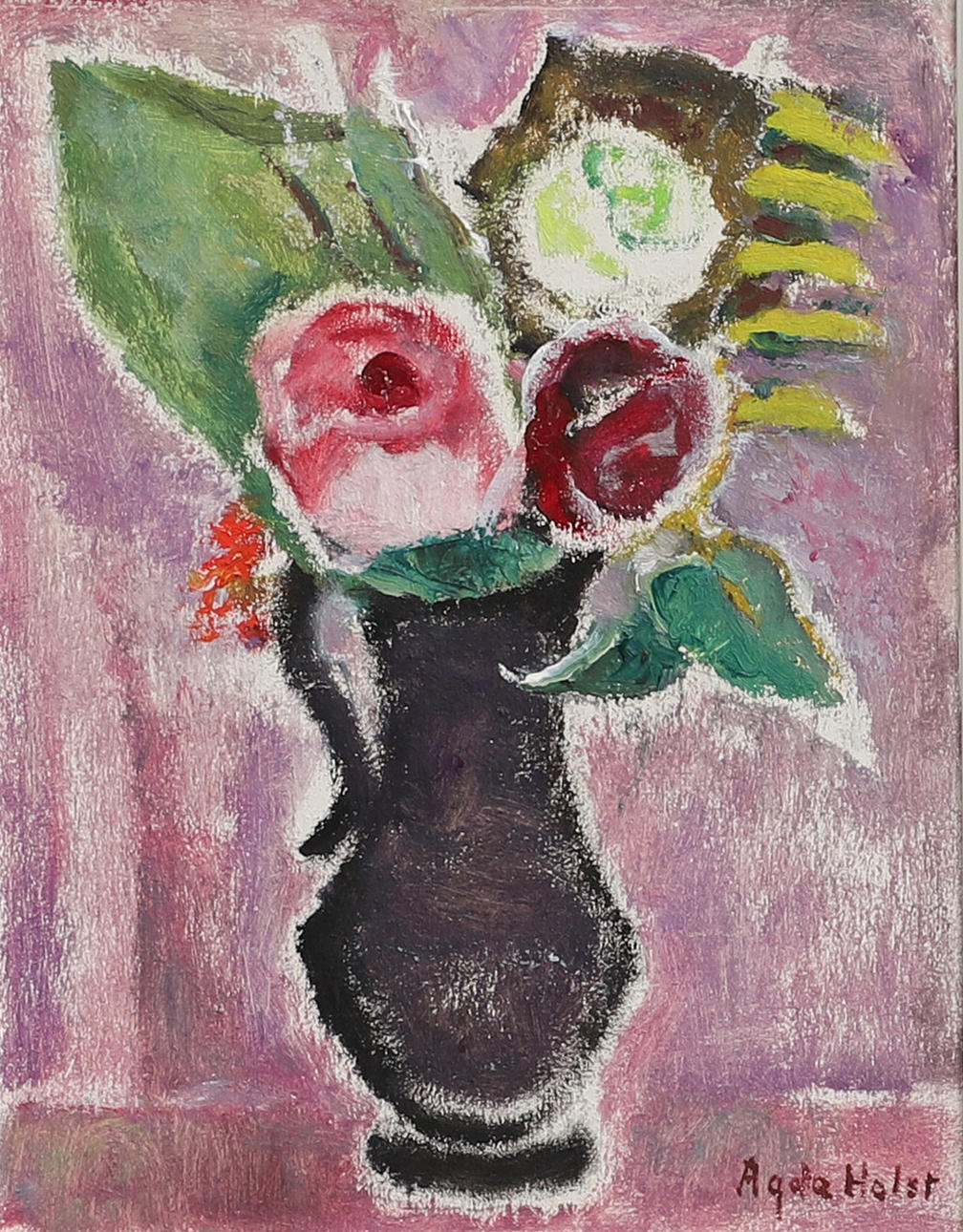 AGDA HOLST. Blomsterstilleben, signerad.