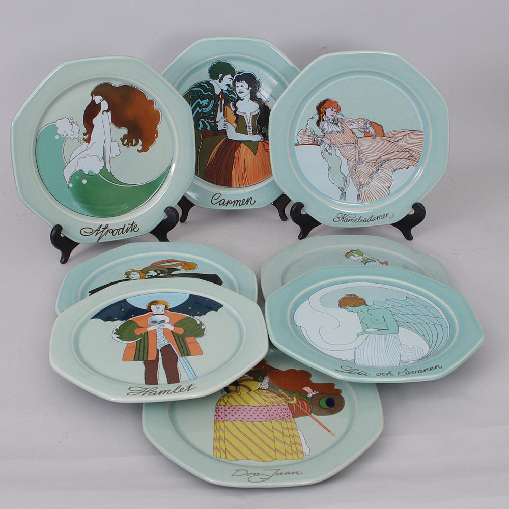 TALLRIKAR, 8 stycken, Åke Arenhill, Höganäs.