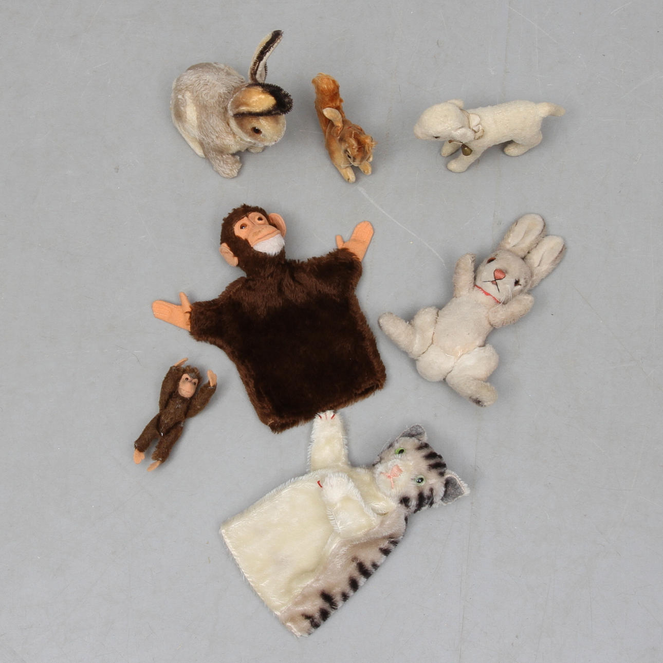 PARTI DJUR, 7 delar, bland annat Steiff.