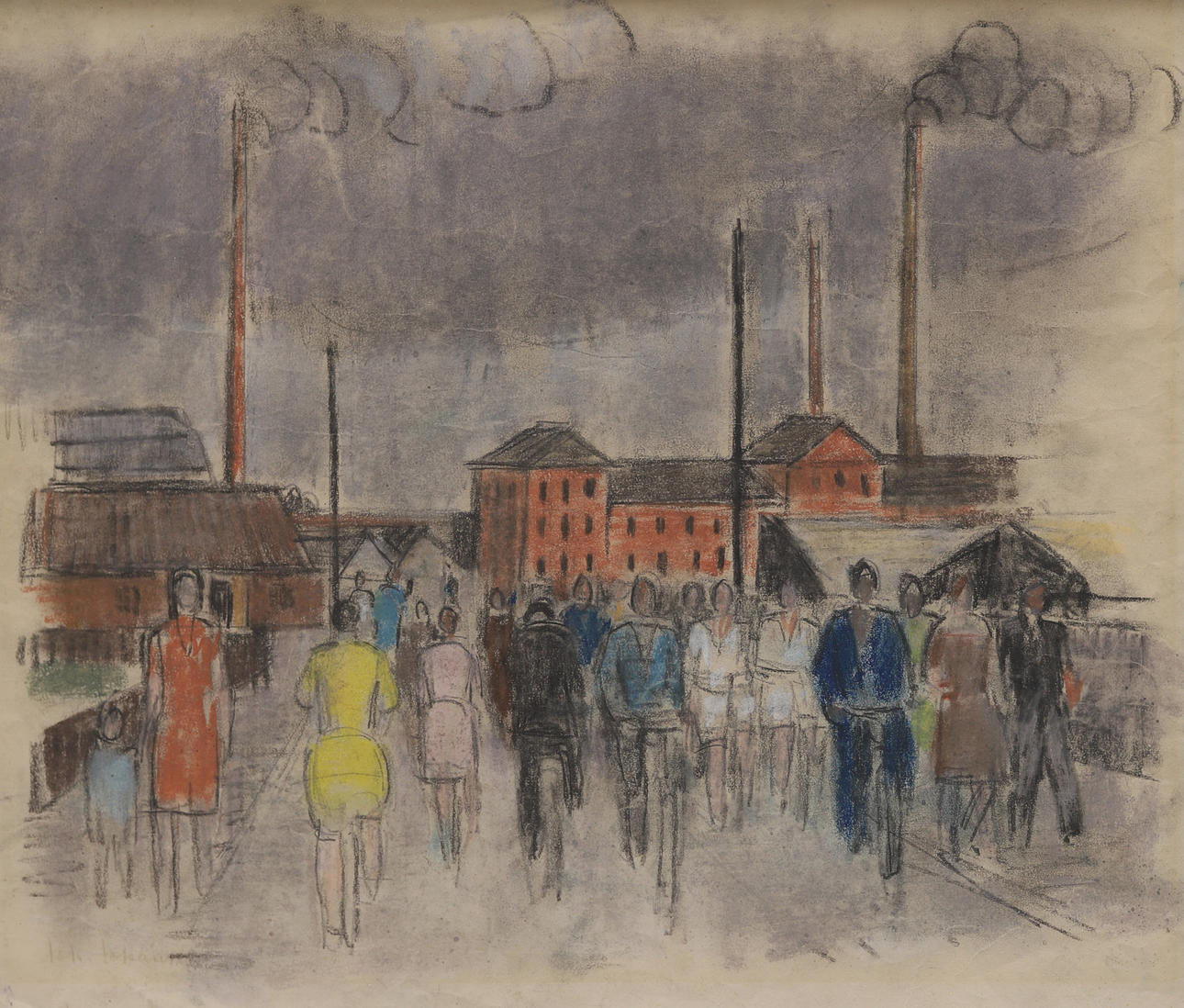 JOHAN JOHANSSON. Pastell, signerad.