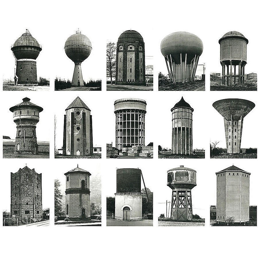 BERND UND HILLA BECHER. Wassertürme, Kunstdruck.