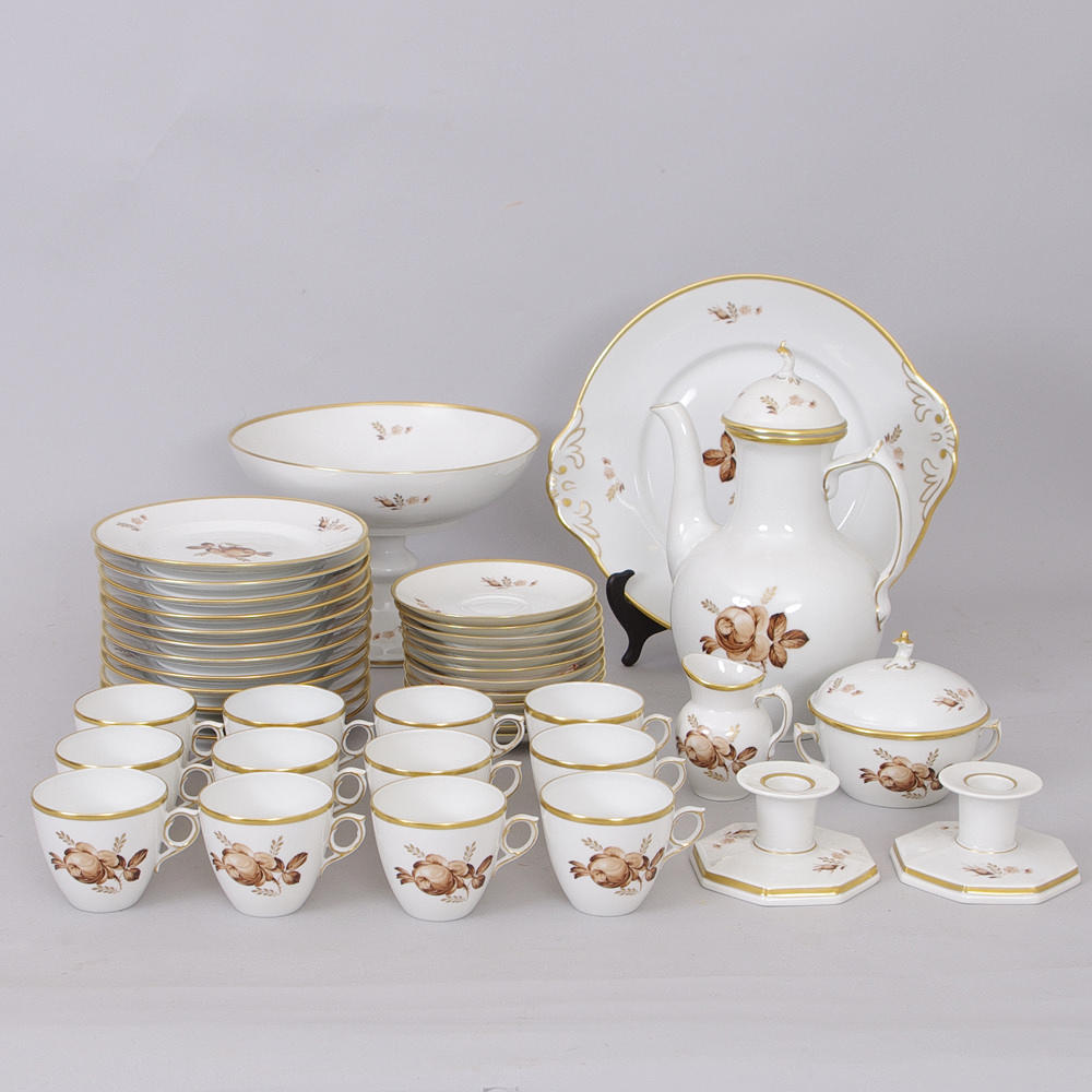 Kaffeservis, "Brun rose", Royal Copenhagen.