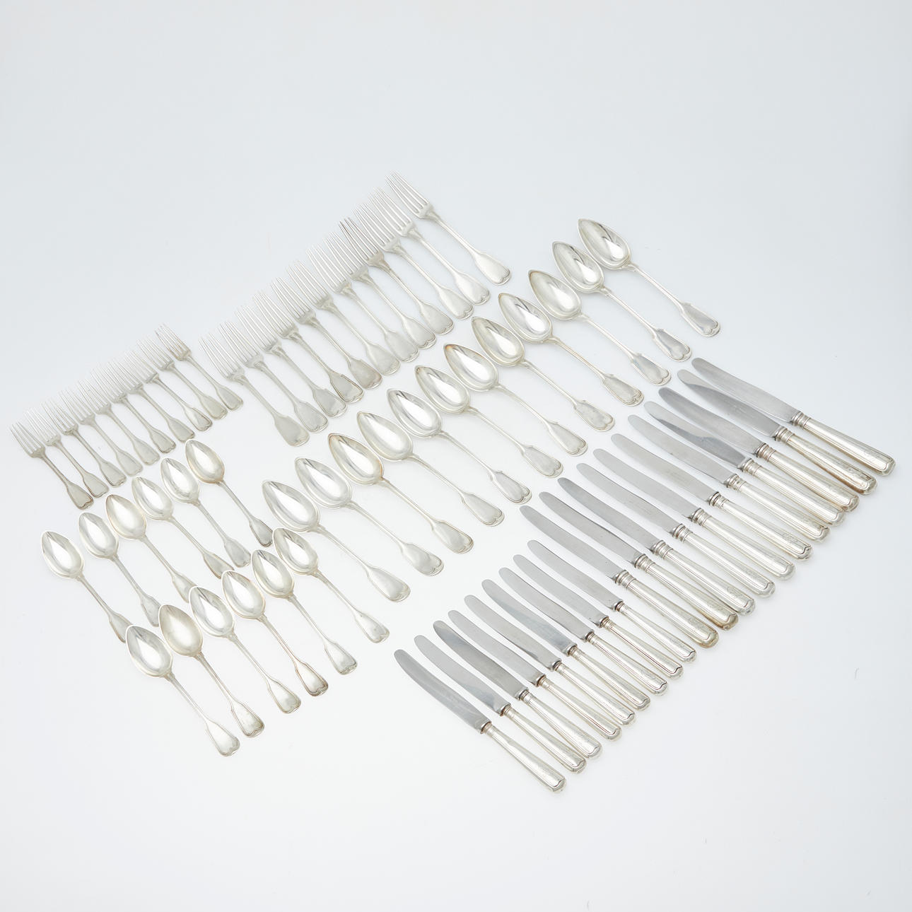 Bestik, 'Augsburger thread', 800 sølv, Tyskland (66).