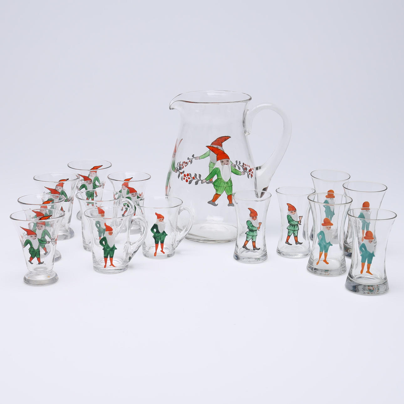 GLÖGG SET, Krug, Punschbecher, 6+5+3tlg.