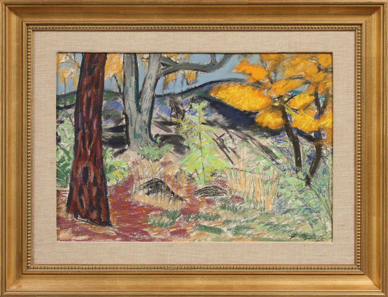 GIDEON BÖRJE. landskap, pastell, signerad.