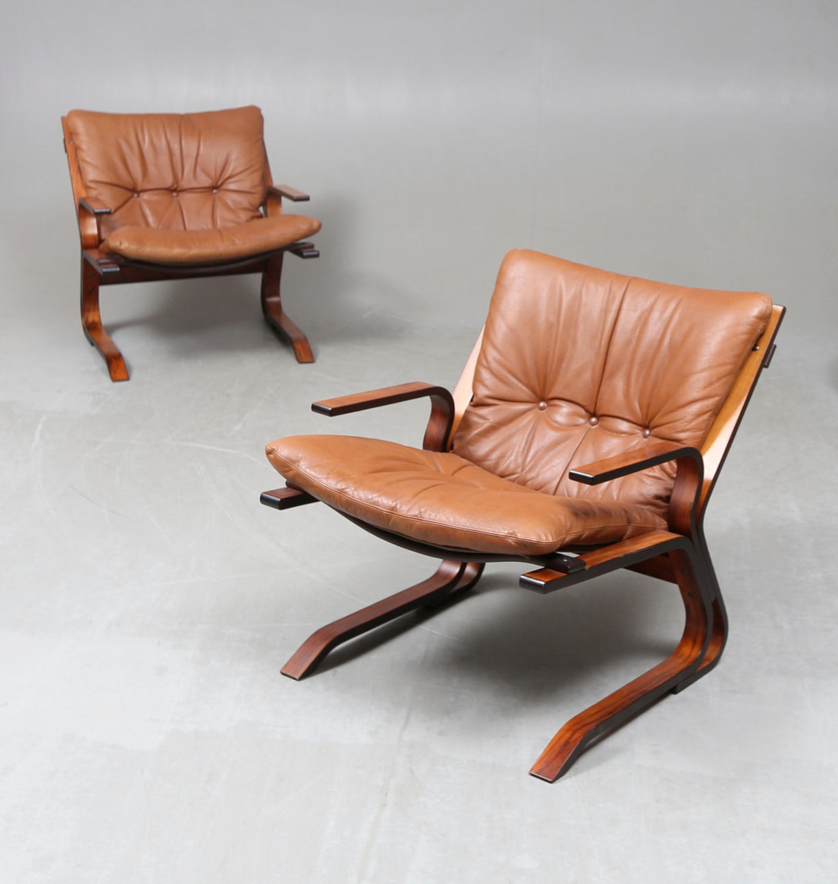 ARMCHAIRS, a pair, Rykken, Rybo, Norway.