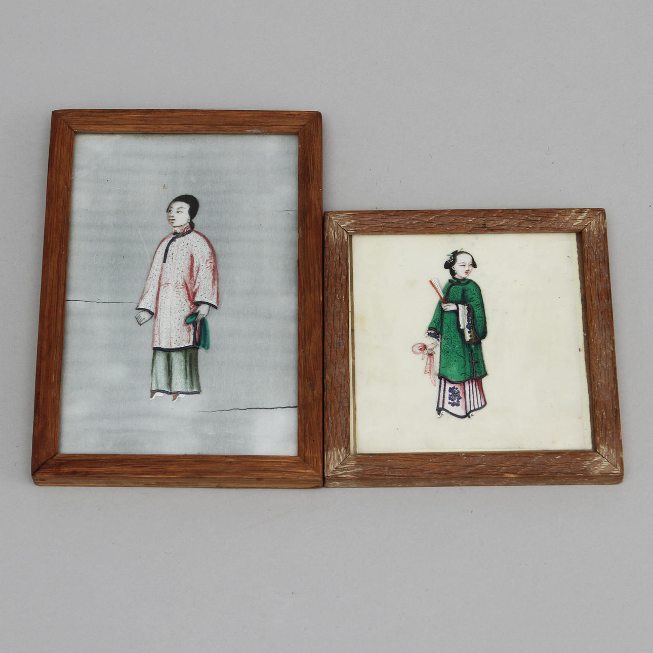 MINIATYRMÅLNINGAR, 2 st, Kina, 1800/1900-tal.