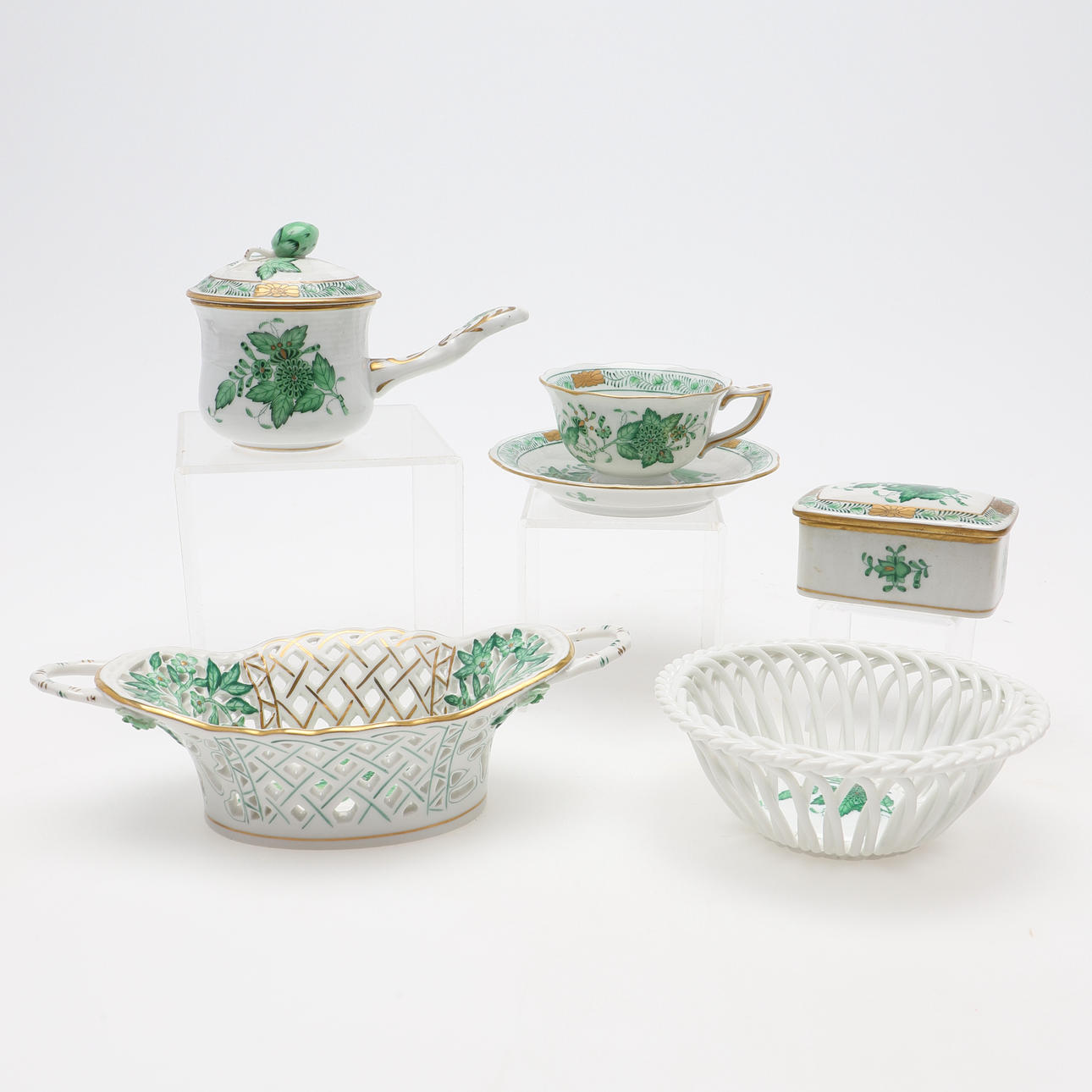 Pöytävälineosat, 6 kpl, Herend, Unkari.