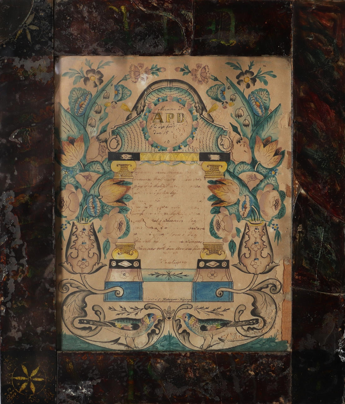 GREETING TABLE, commoner 19th century. Art - Drawings - Auctionet